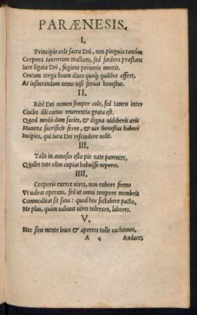 Paraenesis.