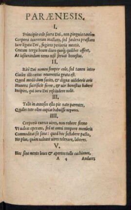 Paraenesis.