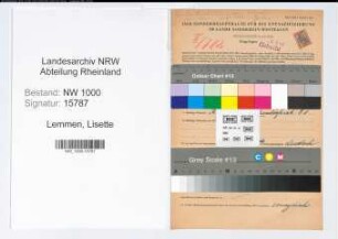 Entnazifizierung Lisette Lemmen, geb. 21.06.1889 ()