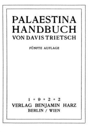 Palästina-Handbuch / Davis Trietsch