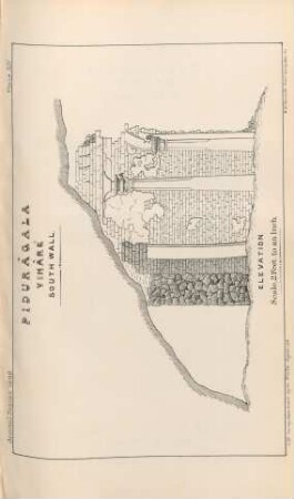 Plate XIV. Pidurâgala. Viháré. South Wall. Elevation