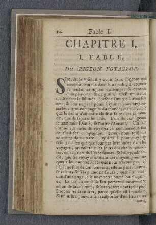 I. Fable. Du pigeon voyageur.