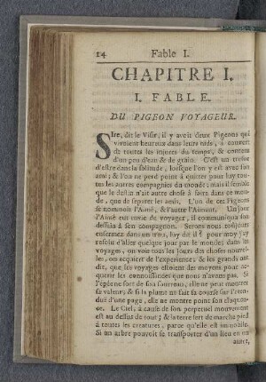 I. Fable. Du pigeon voyageur.