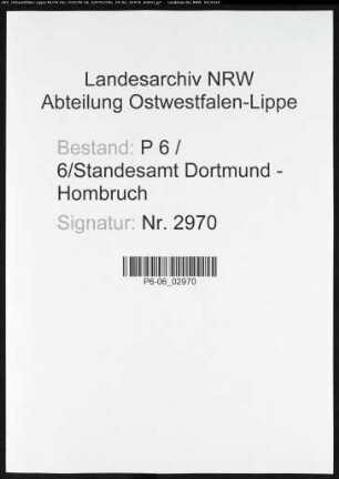 Sterberegister Standesamt Dortmund-Hombruch (XXIII)