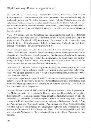 Objektsanierung: Restaurierung statt Abriß