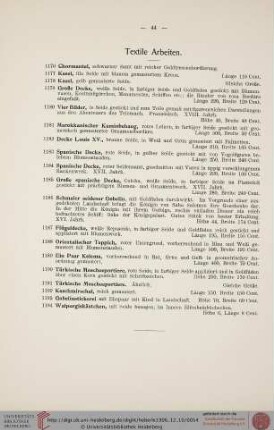 Textile Arbeiten (Nr. 1176-1194)