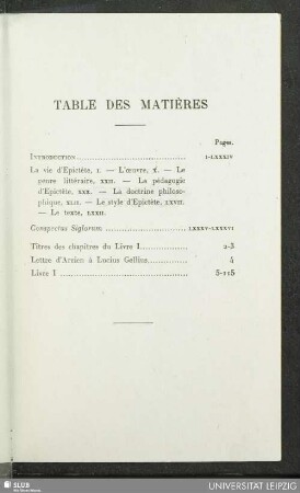 Table de matières
