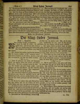 Die Klag-Lieder Jeremiä.