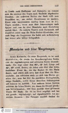 Mannheim und seine Umgebungen