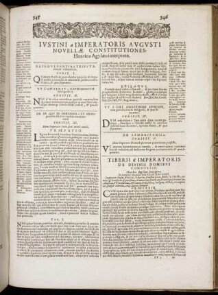 Iustini Imperatoris Augusti Novellæ Constitutiones.