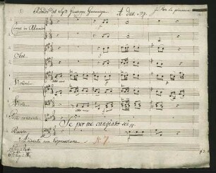 Gli errori di Telemaco. Auszüge; S, orch; A-Dur