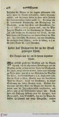 Ueber das Präparieren der zu der Brust gehörigen Theile