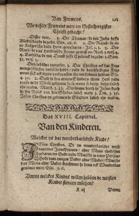 Dat XVIII. Capittel. Van den Kinderen.