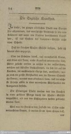 Die Englische Krankheit