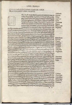 Commentarii de bello Gallico : mit der Fortsetzung des Aulus Hirtius. - Mit Brief an Antonius Zoianus und Gedicht von Hieronymus Bononius