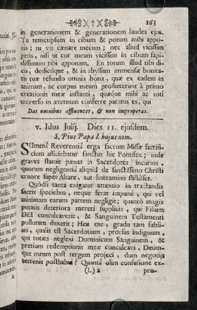 163-184, v. Idus Julij. Dies 11. ejusdem. - xiij. Cal. Augusti. Dies 20. Julij.