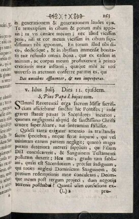 163-184, v. Idus Julij. Dies 11. ejusdem. - xiij. Cal. Augusti. Dies 20. Julij.