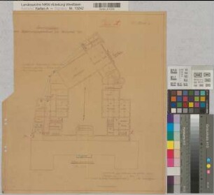 Münster (Münster) Regierungsgebäude Grundriß tiefes Erdgeschoß 1934 1 : 200 45 x 40,5 Pause Staatshochbauamt Münster Regierung Münster Nr. 33927