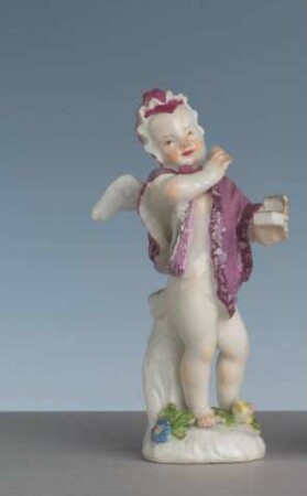 Plastik: Putto als Dame mit Puderdose