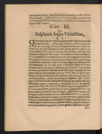 Cap. III. De Sulphuris huius Virtutibus.
