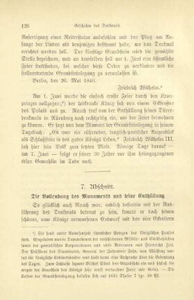 7. Abschnitt. Die Vollendung des Monuments und seine Enthüllung