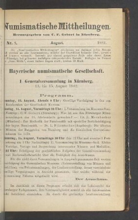 Nr. 8. August 1882