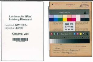 Entnazifizierung Willi Koskamp, geb. 03.04.1903 (Polier)