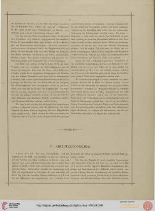 V. Architektonisches