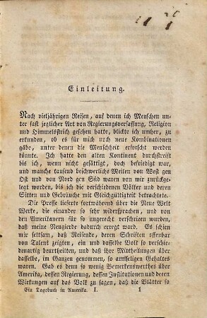 Ein Tagebuch in Amerika : In drei Theilen, 1. Ein Tagebuch in Amerika : In drei Theilen
