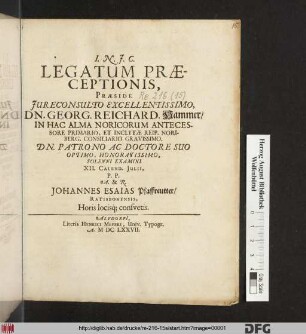 Legatum Praeceptionis