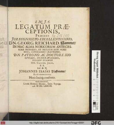 Legatum Praeceptionis