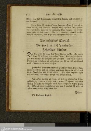 Dreyzehendes Kapitel. Versuch mit Espenholze. Zehendes Muster.