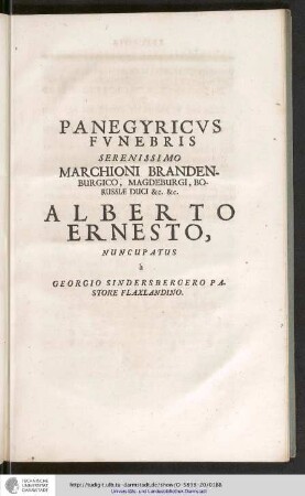 Panegyricvs Fvnebris.