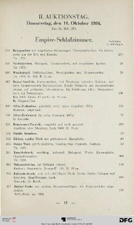 II. Auktionstag. Donnerstag, den 11. Oktober 1934 (Nr. 204-393)