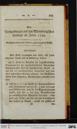 Sechsten Bandes Fuenf u. zwanzigstes Stuek.