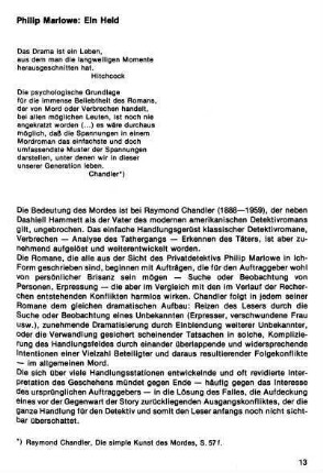13-19, Philip Marlowe: Ein Held