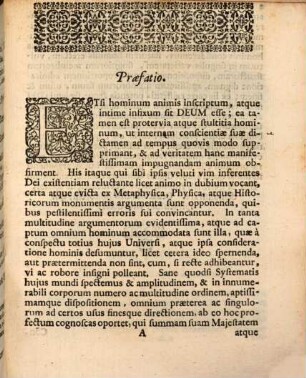 Dissertatio metaphysica, qua existentia dei ex natura animae humanae demonstratur