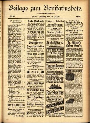Zweite Ausgabe vom Sonntag, den 28. August 1898.
