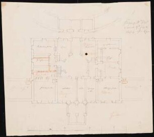 Schloss im klassizistischen Stil: Grundriss Kellergeschoss