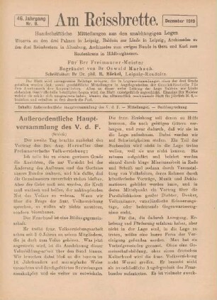 Nr. 8. Dezember 1919
