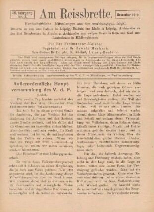 Nr. 8. Dezember 1919