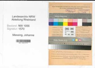 Entnazifizierung Johanne Messing , geb. 24.06.1908 (Lehrerin)