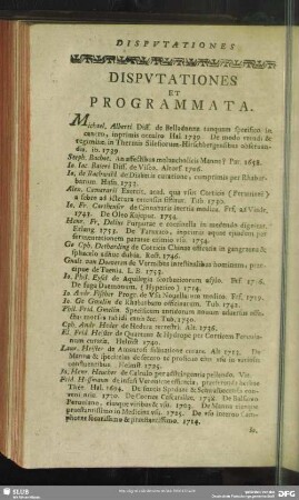 Disputationes Et Programmata