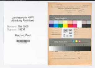 Entnazifizierung Paul Machon, geb. 22.01.1895 (Kunstmaler)