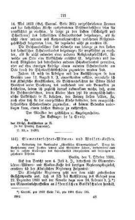 Elementarlehrer-Witwen- und Waisen-Kassen : [V. Volksschulwesen]