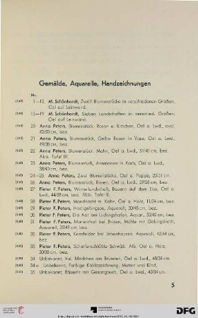 Gemälde, Aquarelle, Handzeichnungen (Nr. 1-80)
