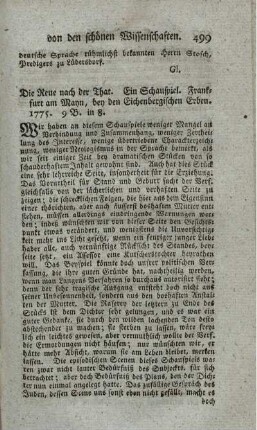 Die Reue der That. Ein Schauspiel.