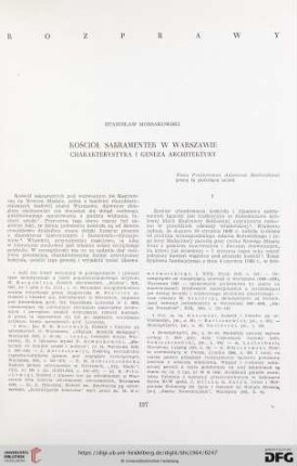 Kościół sakramentek w Warszawie : charakterystyka i geneza architektury