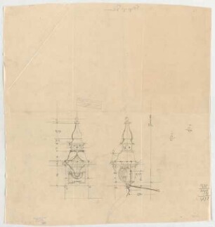 Thiersch, Friedrich von; München; Palais Bernheimer - Turm (Schnitte)