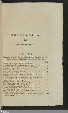 Inhaltsverzeichnis des dritten Bandes